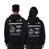 Collingwood Lifestyle Box Fit Black Hood | Official Collingwood FC Merchandise