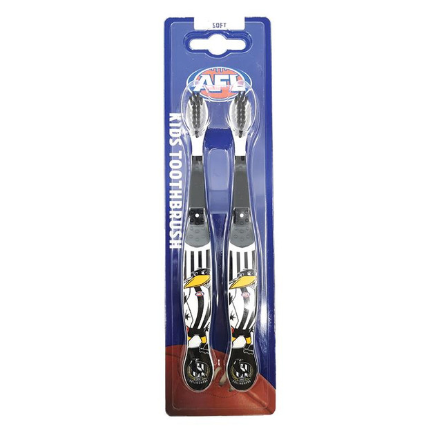 Collingwood Mascots Kids Toothbrush 2 Pack | Official Collingwood FC Merchandise