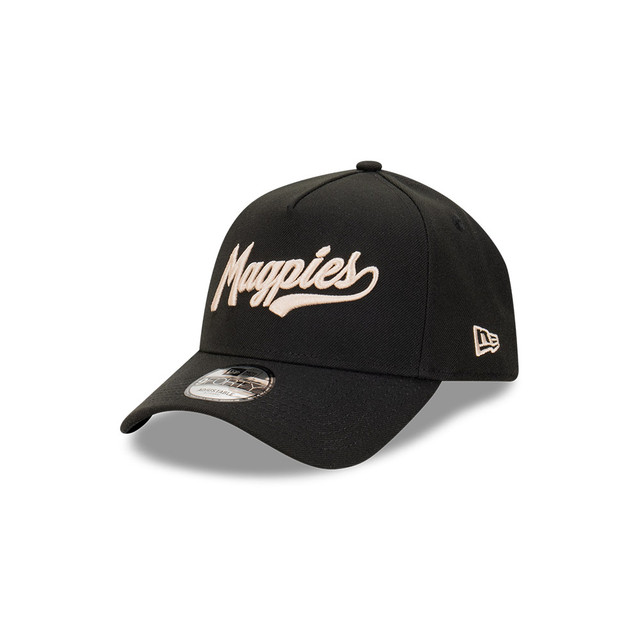 Collingwood New Era Black Stone Script 9FORTY A-Frame Snapback Collingwood New Era Black Stone Script 9FORTY A-Frame Snapback
