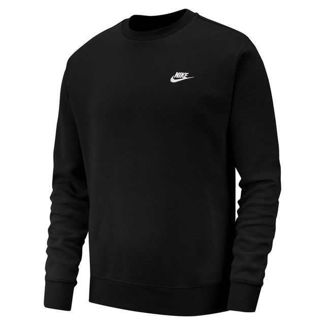 Nike Sportswear Mens Club Fleece Crew Black Nike Sportswear Mens Club Fleece Crew Black