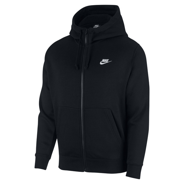 Nike Sportswear Mens Club Fleece FZ Hood Black Nike Sportswear Mens Club Fleece FZ Hood Black