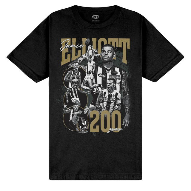 Collingwood Jamie Elliott 200 Adults Tee | Official Collingwood FC Merchandise
