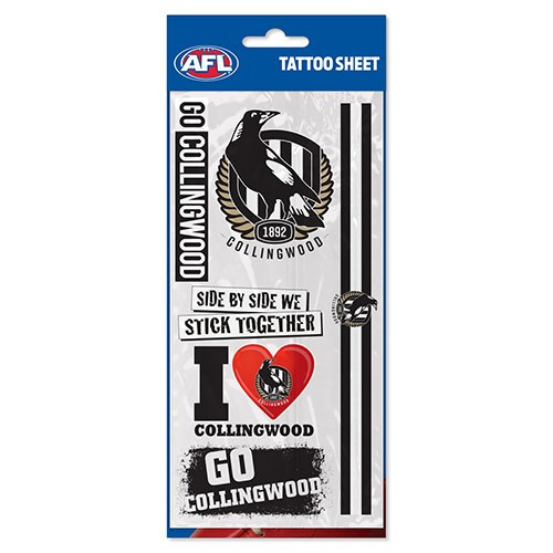 Collingwood Tattoo Sheet | Official Collingwood FC Merchandise