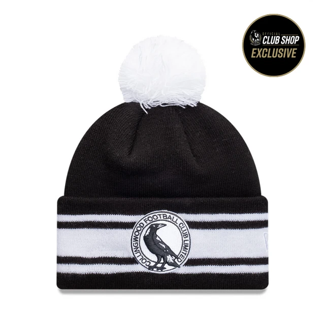 Collingwood New Era Basic Cuff Stripe KNIT Beanie | Official Collingwood FC Merchandise