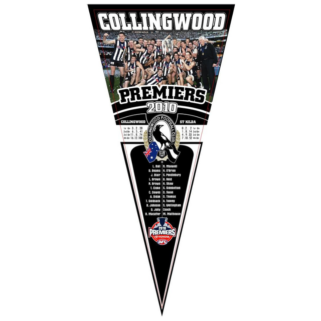 Collingwood 2010 Grand Final Pennant | Official Collingwood FC Merchandise