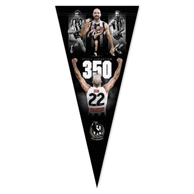 Collingwood Steele Sidebottom 350 Game Limited-Edition Pennant