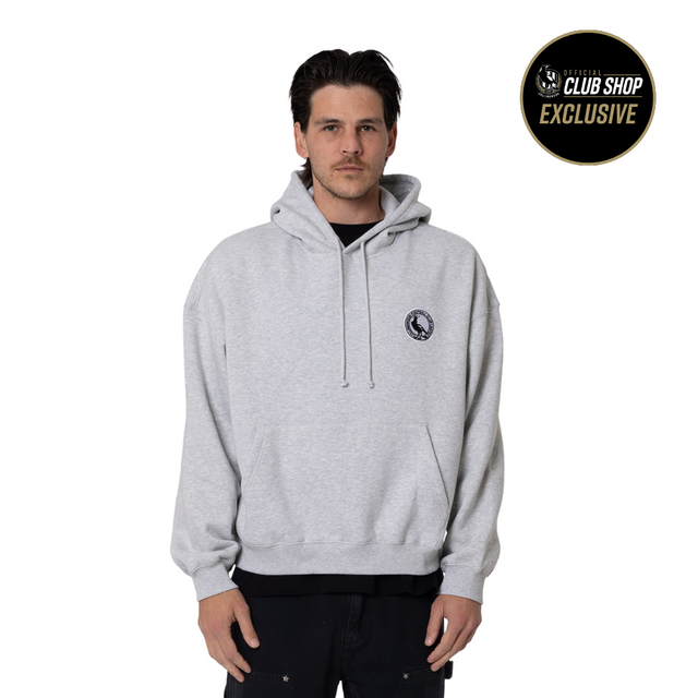 Collingwood Logo Basic Box Grey Hood | Official Collingwood FC Merchandise