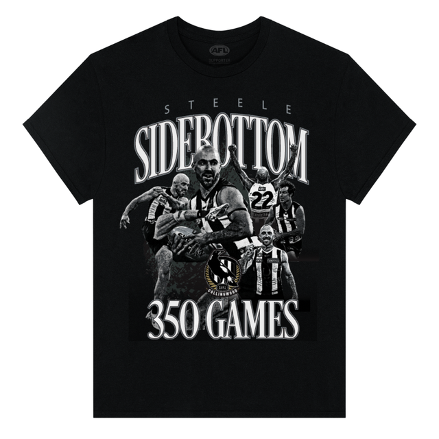 Collingwood Steele Sidebottom 350 Game Limited-Edition Tee | Official Collingwood FC Merchandise
