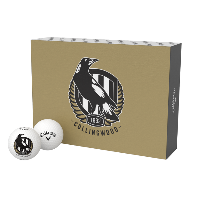 Collingwood Logo Callaway Golf Balls - 12 Pack | Official Collingwood FC Merchandise
