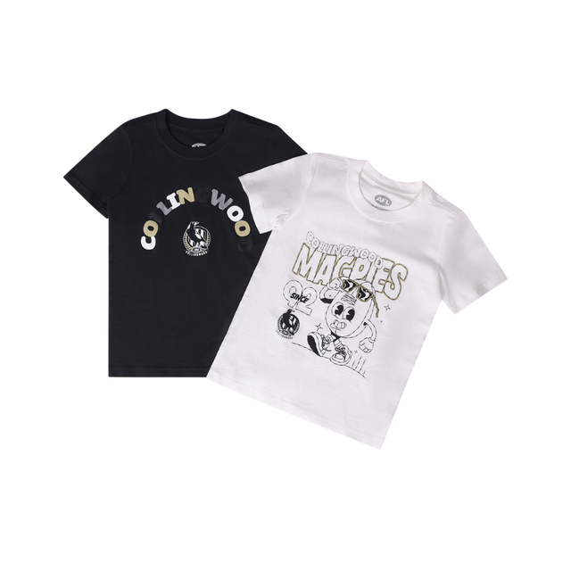 Collingwood Kids Twin Pack Graphic Tees | Official Collingwood FC Merchandise