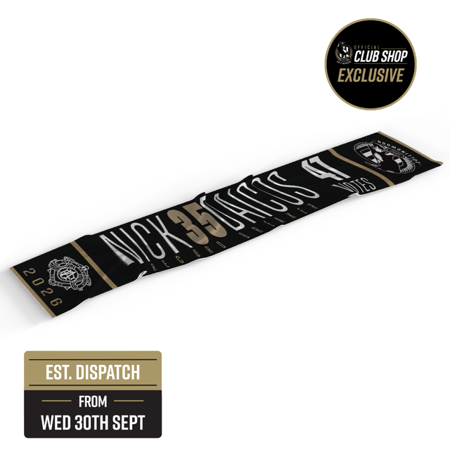 (PRE ORDER) Collingwood Nick Daicos 2026 Brownlow Merino Wool Scarf