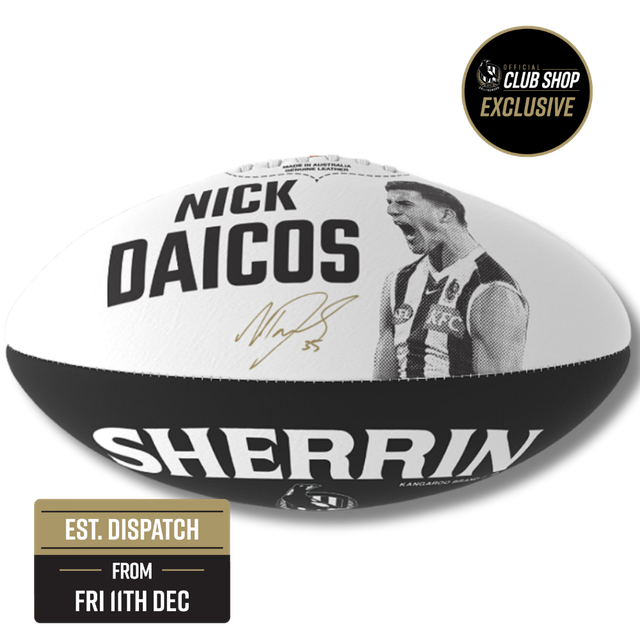 (PRE ORDER) Collingwood Nick Daicos 2026 Brownlow Size 5 Leather Football