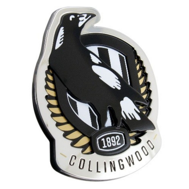 Collingwood Fan Emblems 3D Chrome Car Badge | Official Collingwood FC Merchandise