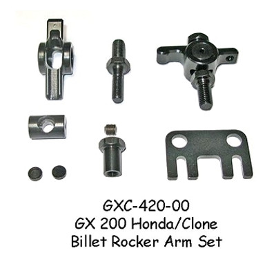 Clone / Honda GX200 Billet Steel Rocker Arm Set. 1.3:1 ratio Clone / Honda GX200 Billet Steel Rocker Arm Set. 1.3:1 ratio