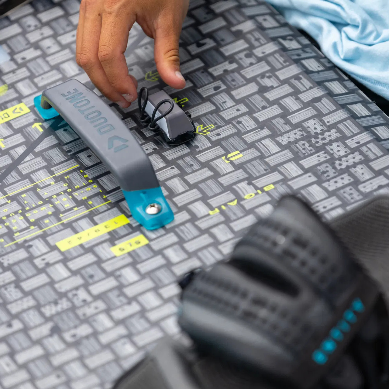 Woo Sensor 4.0 shown mounted on kiteboard