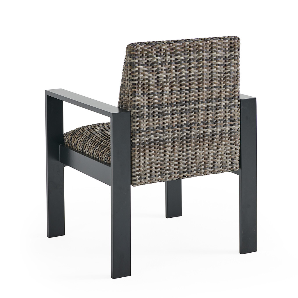 Back of chair with woven pattern