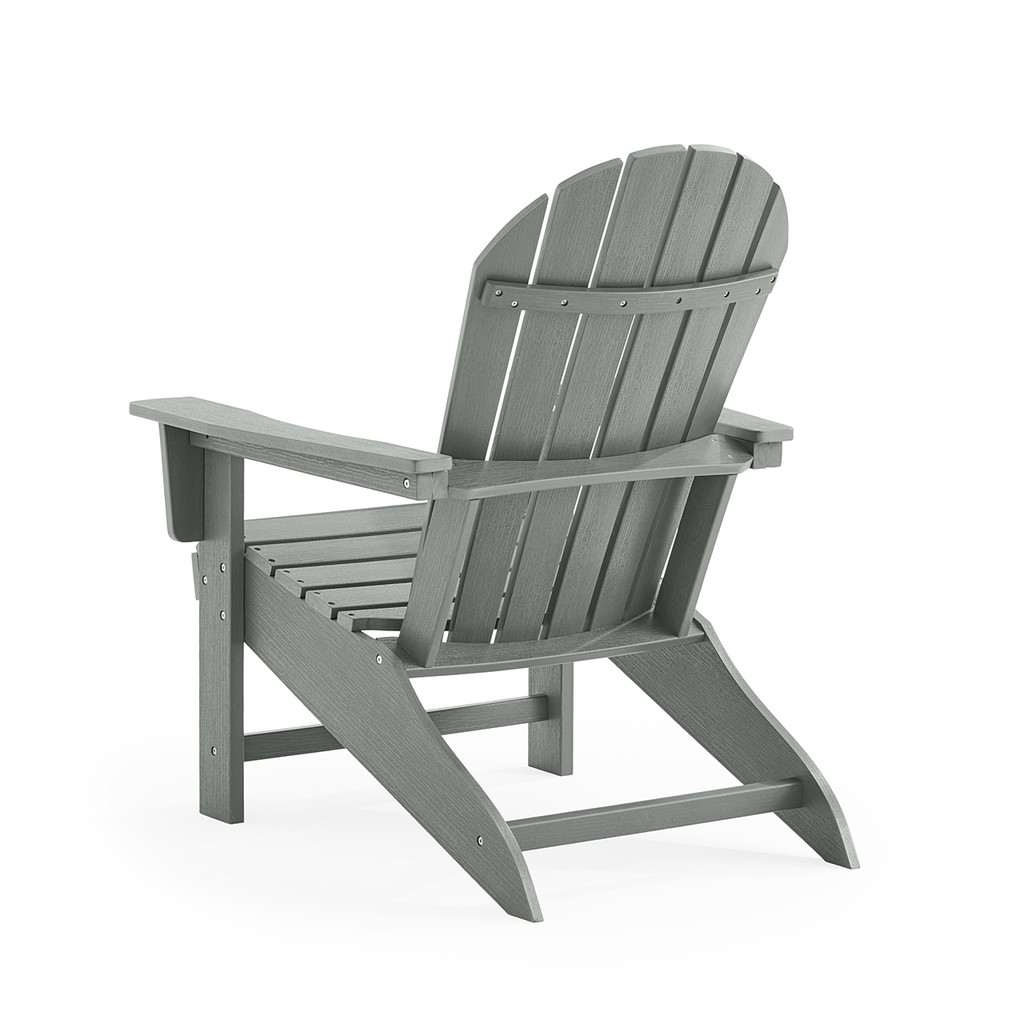 Side view of chair arm and slat construction