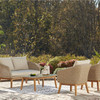 Paloma Straw Wicker and Beige Cushion 4 Pc. Loveseat Group with 39 x 22 in. Coffee Table