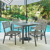 San Miguel Anthracite Aluminum and Grey Linen 5 Pc. Side Dining Set with 44 in. Sq. Table