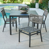 San Miguel Anthracite Aluminum and Grey Linen 5 Pc. Side Dining Set with 44 in. Sq. Table