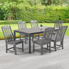 Surfside Slate Grey 7 Pc. Armless Dining Set with 72 x 41 in. Table