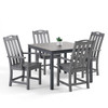 Surfside Slate Grey 5 Pc. Arm Dining Set with 41 in. Sq. Table