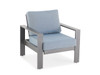 Soho Slate Grey Aluminum and Harbor Cushion Conceal Motion Club Chair