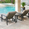 Tulum Husk Midnight with Cushions 3 Piece Chaise Set + 20 in. Side Table