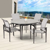 Metro Meteor Aluminum and Silver Sling 5 Pc. Dining Set with 54 in. D Table