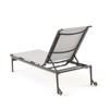 Metro Meteor Aluminum and Silver Sling 3 Pc. Chaise Set with 24 in. Sq. Side Table