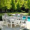Farmhouse Polymer 7 Piece Dining Set + 72 x 42 in. Slat Top Dining Table