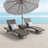 Terrace Outdoor Wicker 3 Piece Contour Chaise Lounge Set + 32 x 18 in. Side Table