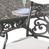Milan Aged Bronze Cast Aluminum with Cushions 7 Piece Swivel Rocker Dining Set + 84 x 42 in. Table