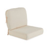 2 Piece Oyster Terrasol Solution-Dyed Polyester Self-Welt Club Chair Cushion