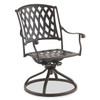 Tivoli Aged Bronze Cast Aluminum and Cushion 3 Pc. Swivel Bistro Set with 32 in. Sq. Table