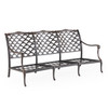 Bordeaux Golden Bronze Cast Aluminum with Cushions 4 Pc. Sofa Group + Swivel Club Rockers + 52 x 39 in. Fire Pit Table