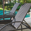 Terrace Outdoor Wicker 3 Piece Arm Chaise Lounge Set + 32 x 18 in. Side Table