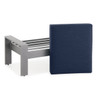 Soho Slate Grey Aluminum with Cushion Ottoman -