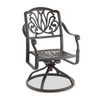 Cadiz Aged Bronze Cast Aluminum with Cushions 5 Piece Swivel Dining Set + 48 in. D Table