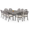 Cadiz Aged Bronze Cast Aluminum with Cushions 11 Piece Dining Set + 90 x 64 in. Table