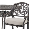 Cadiz Aged Bronze Cast Aluminum with Cushions 5 Piece Dining Set + 48 in. D Table