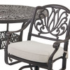 Cadiz Aged Bronze Cast Aluminum and Cushion 5 pc. Gathering Height Dining Set with 48 in. D Table