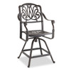 Cadiz Aged Bronze Cast Aluminum and Cushion 5 pc. Gathering Height Dining Set with 48 in. D Table