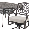 Cadiz Aged Bronze Cast Aluminum with Cushions 7 Piece Swivel Combo Dining Set + 72 x 42 in. Table