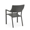Terrace Dark Elm Outdoor Wicker with Cushions 3 Pc. Bistro Set + 28 in. D Table