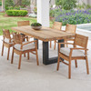 Warwick Teak with Cushions 7 Piece Dining Set + Balencia 87 x 40 in. Table
