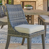 Tangiers Canola Seed Outdoor Wicker with Cushions 9 Piece Side Dining Set + 84-112 x 44 in. Extension Table