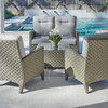 Gramercy Outdoor Wicker with Cushions 4 Piece Loveseat Set + 32 in. Sq. Coffee Table