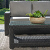 San Lucas Outdoor Wicker with Cushions 4 Piece Sofa Group + 43 x 23 in. Coffee Table