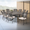 Tivoli Aged Bronze Cast Aluminum with Cushions 11 Piece Dining Set + 98 x 69 in. Table